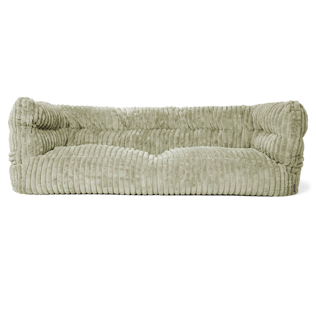 Louis Pouf Divano 3 posti - Velluto Felpato Ultra Morbido Verde Salvia 01
