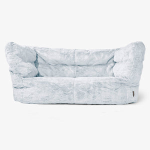 Albert Pouf Divano 2 posti 2.0 - Pelliccia Di Coniglio Azzurro Polvere