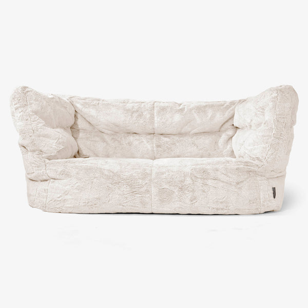 Albert Pouf Divano 2 posti 2.0 - Pelliccia Di Coniglio Bianco 01