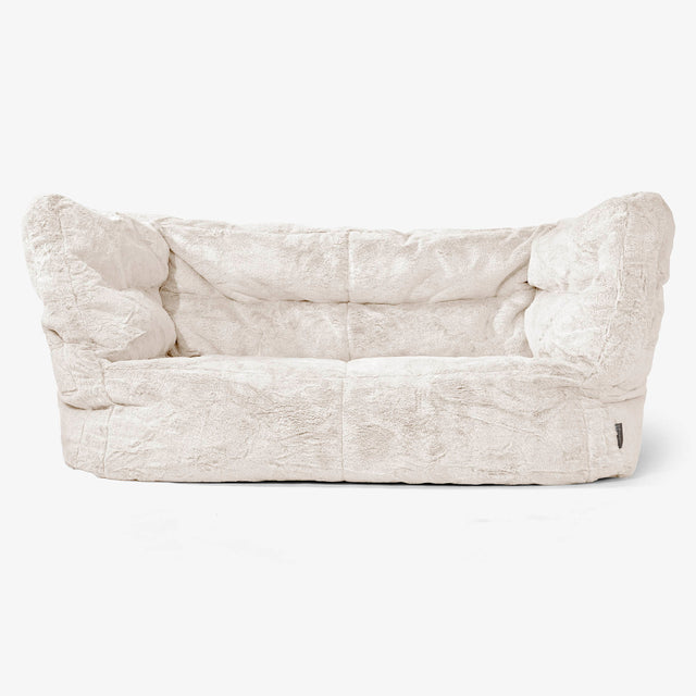 Albert Pouf Divano 2 posti 2.0 - Pelliccia Di Coniglio Bianco 01