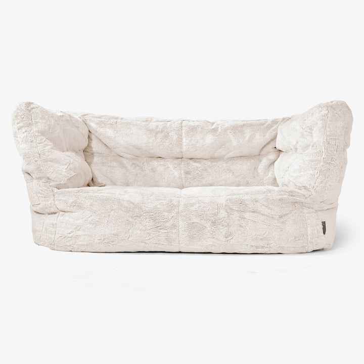 Albert Pouf Divano 2 posti 2.0 - Pelliccia Di Coniglio Bianco 01