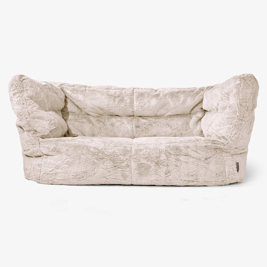 Albert Pouf Divano 2 posti 2.0 - Pelliccia Di Coniglio Marrone dorato 01