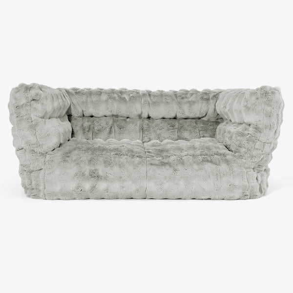 Albert Pouf Divano 2 posti 2.0 - Pelliccia Sintetica a Bolle Verde Salvia 01