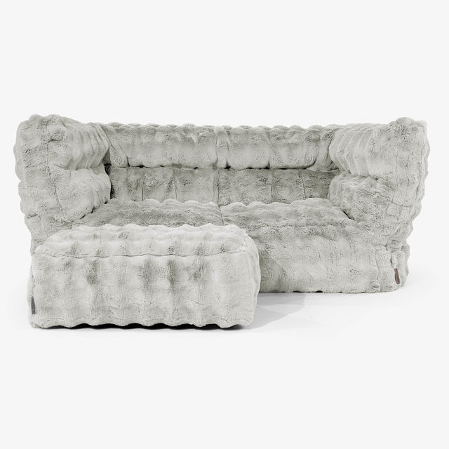 Albert Pouf Divano 2 posti 2.0 - Pelliccia Sintetica a Bolle Verde Salvia 02