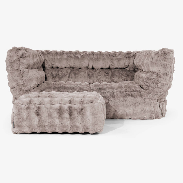 Albert Pouf Divano 2 posti 2.0 - Pelliccia Sintetica a Bolle Visone 02