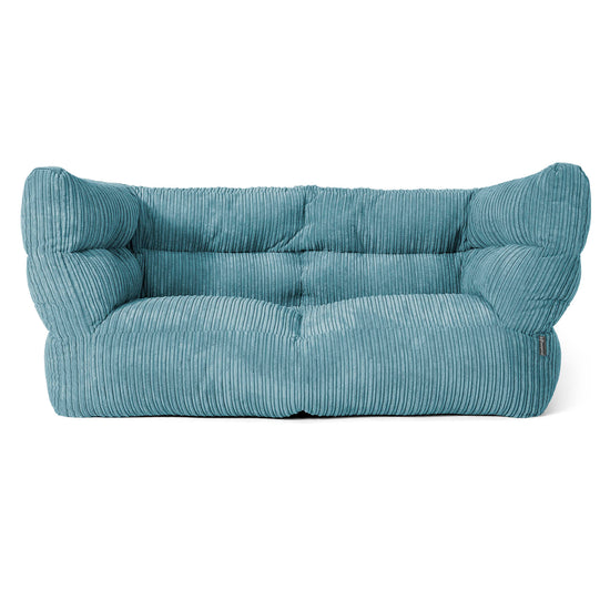 Albert Pouf Divano 2 posti 2.0 - Velluto a Coste Egeo Blu 01