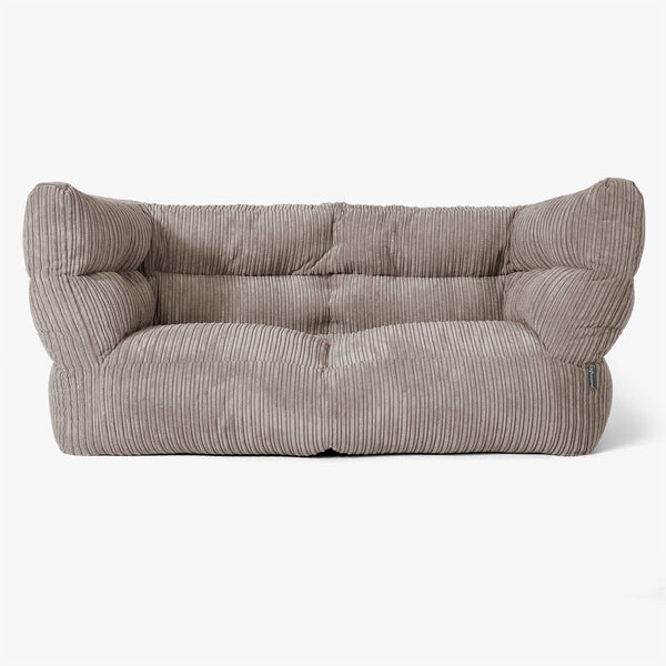 Albert Pouf Divano 2 posti 2.0 - Velluto a Coste Grigio Tortora 01