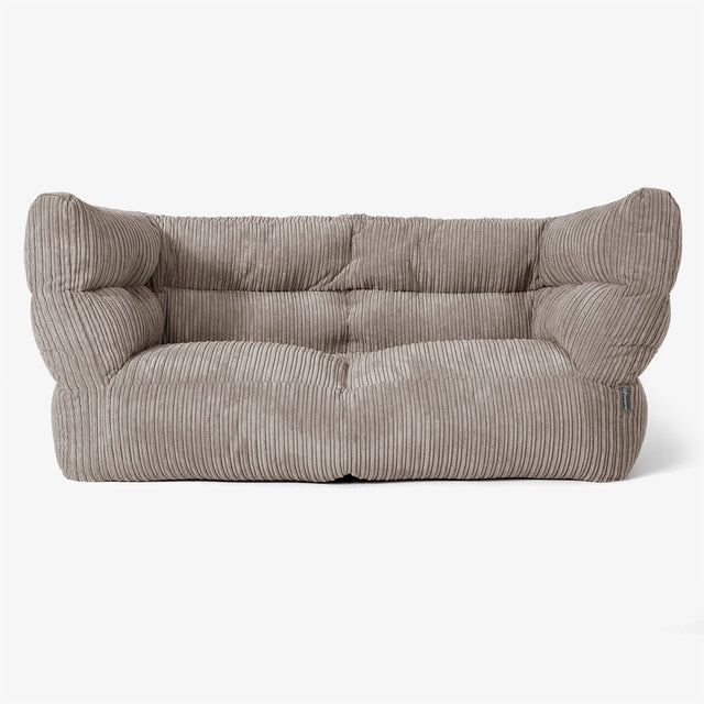 Albert Pouf Divano 2 posti 2.0 - Velluto a Coste Grigio Tortora 01
