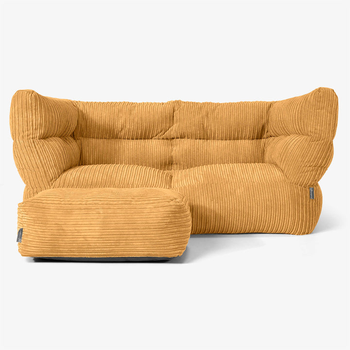 Albert Pouf Divano 2 posti 2.0 - Velluto a Coste Miele Dorato 02