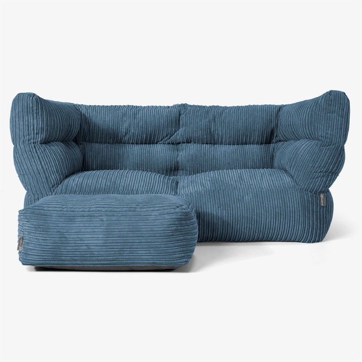 Albert Pouf Divano 2 posti 2.0 - Velluto a Coste Navy 02