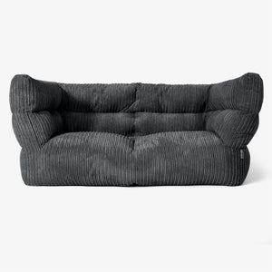Albert Pouf Divano 2 posti 2.0 - Velluto a Coste Nero