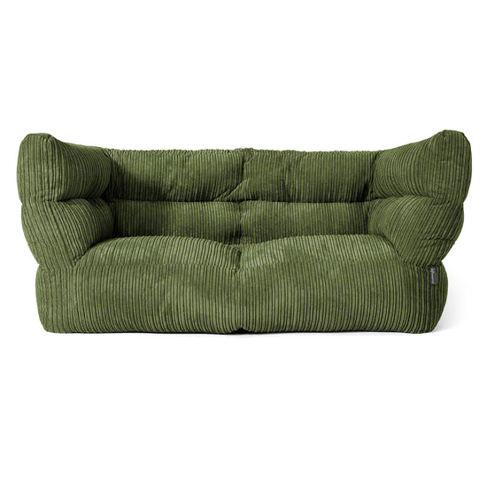 Albert Pouf Divano 2 posti 2.0 - Velluto a Coste Verde Foresta 01