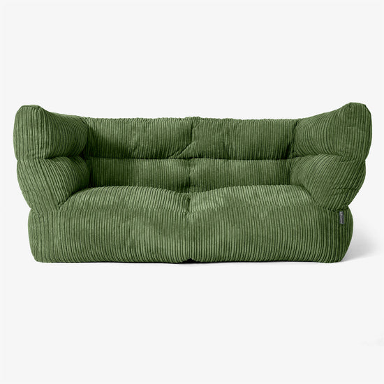 Albert Pouf Divano 2 posti 2.0 - Velluto a Coste Verde Foresta 01