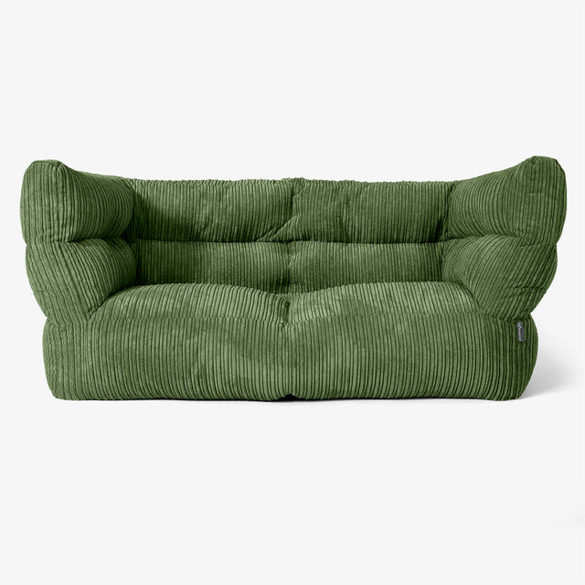 Albert Pouf Divano 2 posti 2.0 - Velluto a Coste Verde Foresta 01