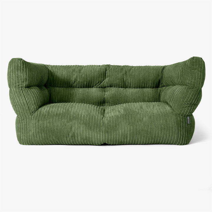 Albert Pouf Divano 2 posti 2.0 - Velluto a Coste Verde Foresta 01
