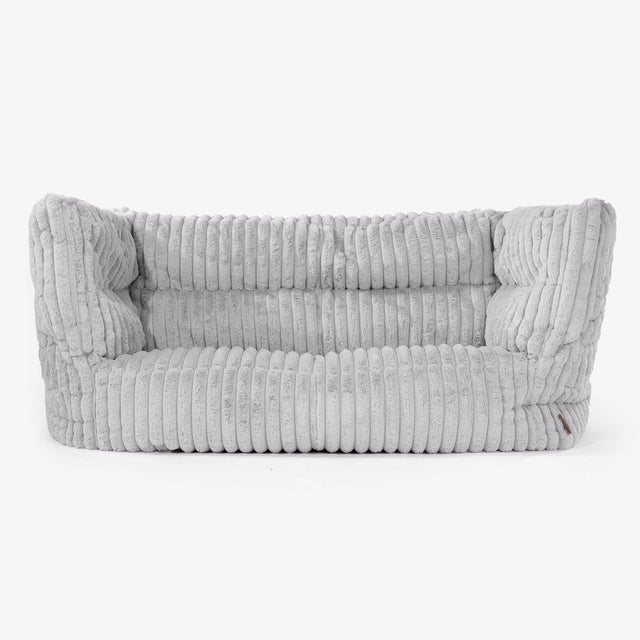 Albert Pouf Divano 2 posti 2.0 - Velluto Felpato Ultra Morbido Grigio 01