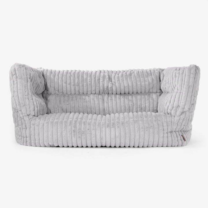 Albert Pouf Divano 2 posti 2.0 - Velluto Felpato Ultra Morbido Grigio 01