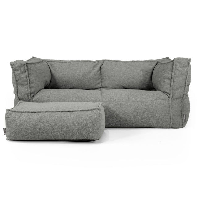 Albert Pouf Divano 2 posti - Bouclé Grigio
