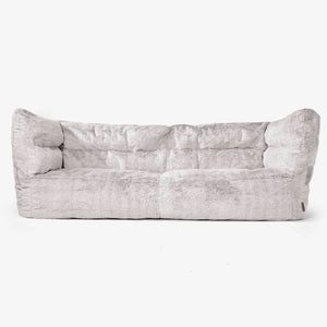 Albert Pouf Divano 3 posti 2.0 - Pelliccia Di Coniglio Grigio Chiaro