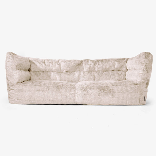 Albert Pouf Divano 3 posti 2.0 - Pelliccia Di Coniglio Marrone dorato 01
