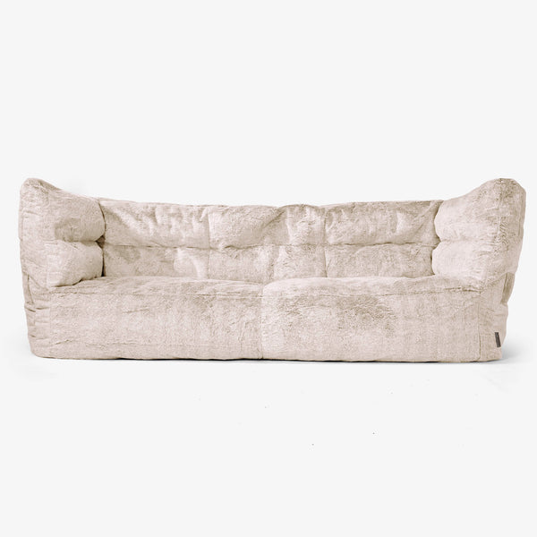 Albert Pouf Divano 3 posti 2.0 - Pelliccia Di Coniglio Marrone dorato 01