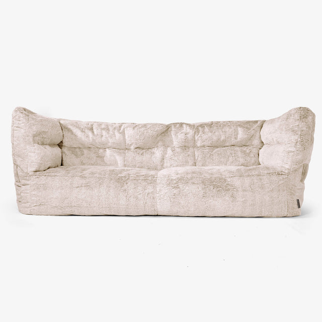 Albert Pouf Divano 3 posti 2.0 - Pelliccia Di Coniglio Marrone dorato 01