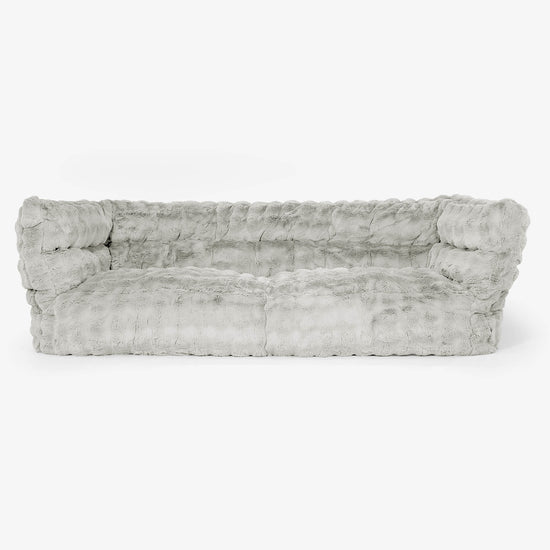 Albert Pouf Divano 3 posti 2.0 - Pelliccia Sintetica a Bolle Verde Salvia 01