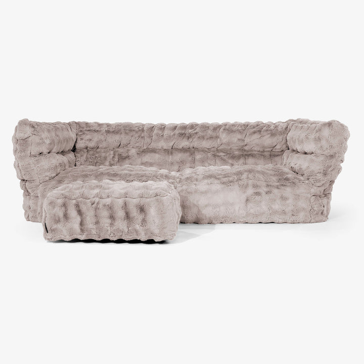 Albert Pouf Divano 3 posti 2.0 - Pelliccia Sintetica a Bolle Visone 02