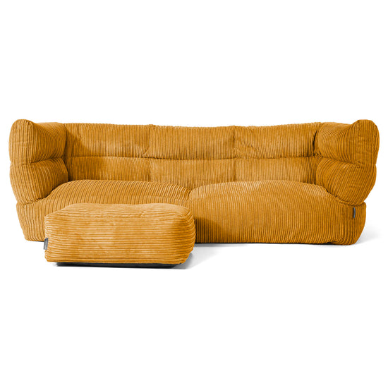 Albert Pouf Divano 3 posti 2.0 - Velluto a Coste Miele Dorato 02