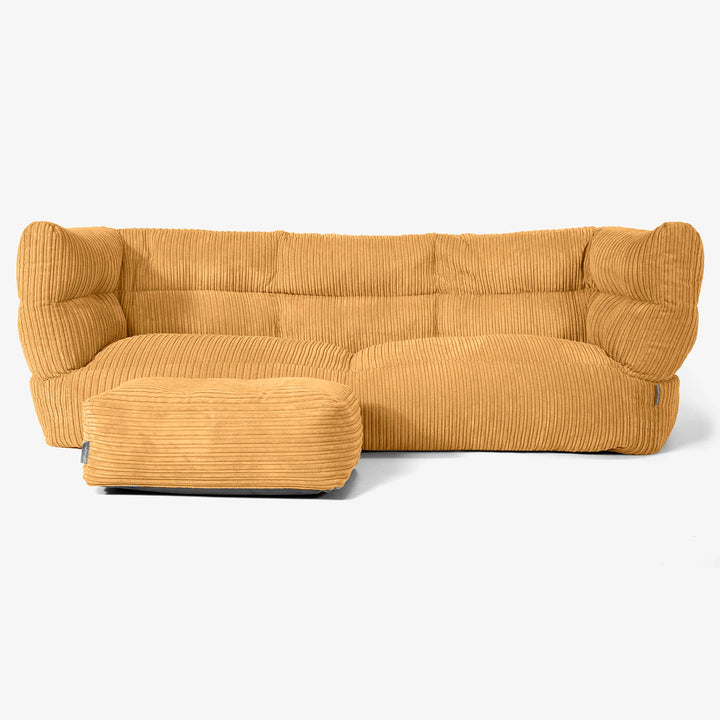Albert Pouf Divano 3 posti 2.0 - Velluto a Coste Miele Dorato 02