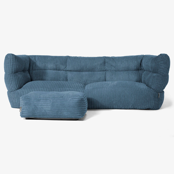 Albert Pouf Divano 3 posti 2.0 - Velluto a Coste Navy 02