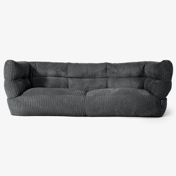 Albert Pouf Divano 3 posti 2.0 - Velluto a Coste Nero 01