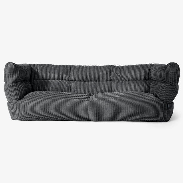 Albert Pouf Divano 3 posti 2.0 - Velluto a Coste Nero 01