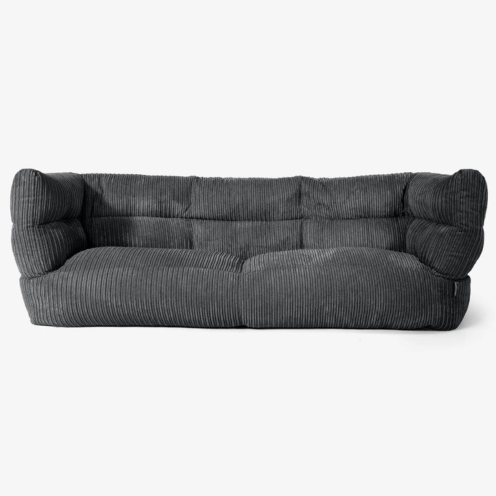 Albert Pouf Divano 3 posti 2.0 - Velluto a Coste Nero 01