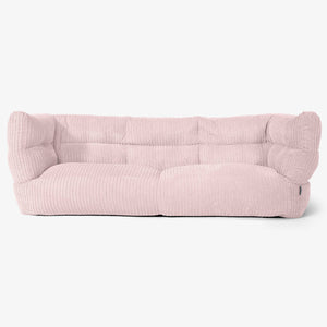 Albert Pouf Divano 3 posti 2.0 - Velluto a Coste Rosa Cipria