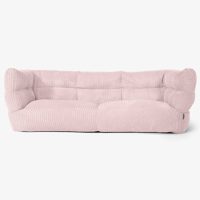 Albert Pouf Divano 3 posti 2.0 - Velluto a Coste Rosa Cipria 01