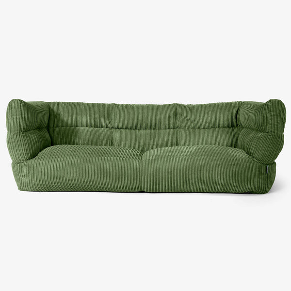Albert Pouf Divano 3 posti 2.0 - Velluto a Coste Verde Foresta 01