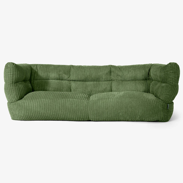 Albert Pouf Divano 3 posti 2.0 - Velluto a Coste Verde Foresta 01