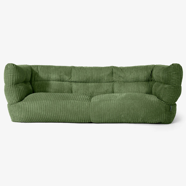 Albert Pouf Divano 3 posti 2.0 - Velluto a Coste Verde Foresta 01