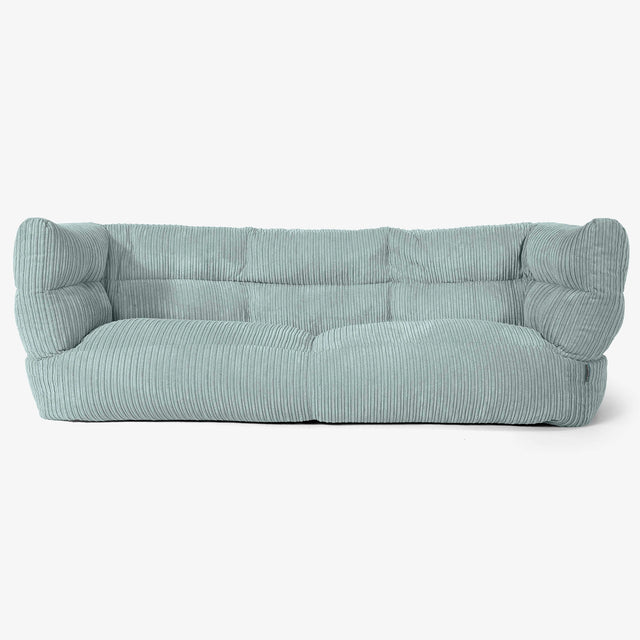 Albert Pouf Divano 3 posti 2.0 - Velluto a Coste Verde Menta 01