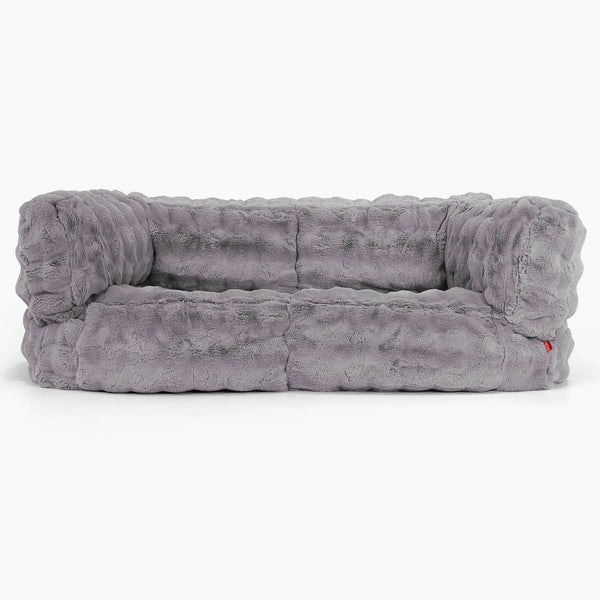 Albert Pouf Divano 2 posti - Pelliccia Sintetica a Bolle Grigio 01