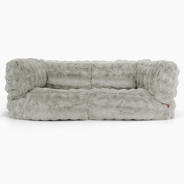 Albert Pouf Divano 2 posti - Pelliccia Sintetica a Bolle Verde Salvia 01