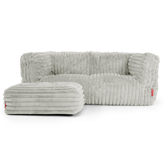 Albert Pouf Divano 2 posti - Velluto Felpato Ultra Morbido Verde Salvia2