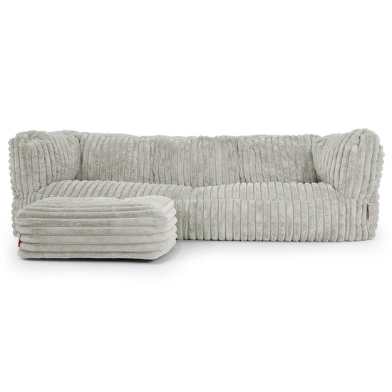 Albert Pouf Divano 3 posti - Velluto Felpato Ultra Morbido Verde Salvia2