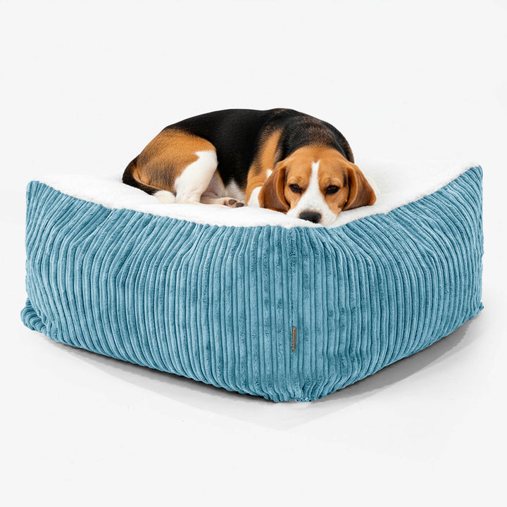 Cuccia per Cani Materasso Gigante Grande - Sherpa & Velluto a Coste Egeo Blu - 02