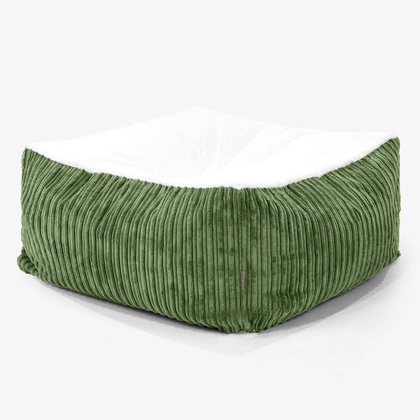Cuccia per Cani Materasso Gigante Grande - Sherpa & Velluto a Coste Verde Foresta - 01