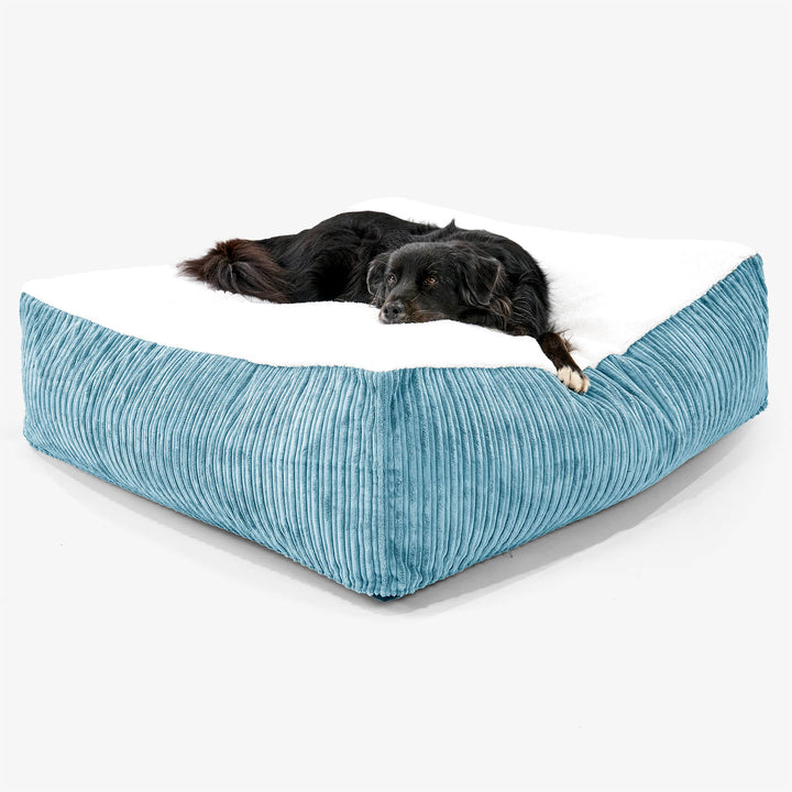 Cuccia per Cani Materasso Gigante XXL - Sherpa & Velluto a Coste Egeo Blu - 02