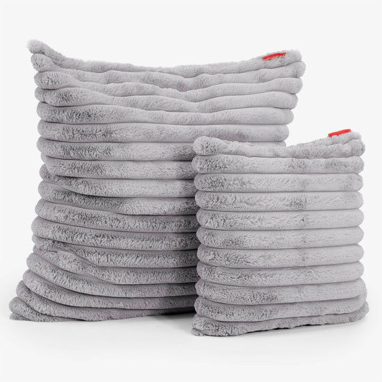 Fodera per Cuscino 47 x 47cm - Velluto Felpato Ultra Morbido Grigio2