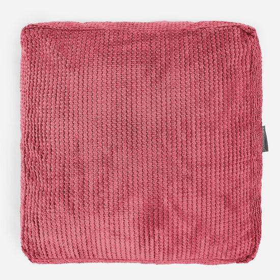 Cuscino da Pavimento - Pompon Rosso pastello 03