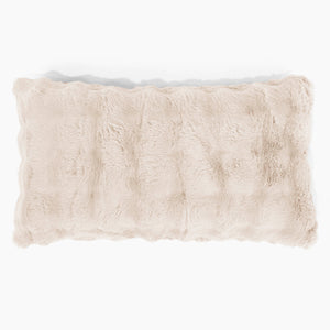 Fodera per Cuscino Rettangolare Gigante 40 x 70cm - Pelliccia Sintetica a Bolle Panna